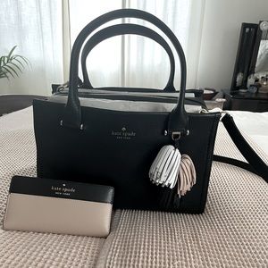 Kate Spade Handbag + Wallet (WKRU5218 Palmer Drive Black)